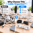 thumbnail image 7 of Flexible Reusable Silicone Cable Ties - Strong Grip No-Slip Design, Fits Cables up to 0.5in Diameter, Durable Cord Management Clips for Electronic Wires, Travel Accessory Easy to Carry, 4*0.5in, B, 7 of 7