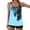 Sky Blue, variant on Summer Bathing Suit for Women Print Top with Adjustable Straps with Matching Solid Short for Beach & Pool