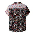 thumbnail image 2 of Aayomet Work Shirts For Men Men's Casual Fashion Shirt Tops Floral Hawaii Patchwork Printed Top Shirt Short Button Top Red,XXL, 2 of 5