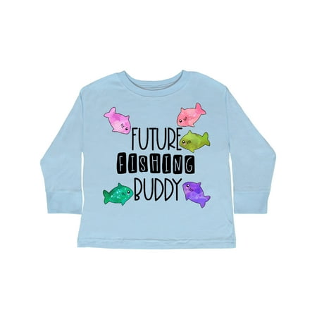 

Inktastic Future Fishing Buddy with Colorful Fish Gift Toddler Boy or Toddler Girl Long Sleeve T-Shirt