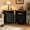 Black, variant on Catrimown Farmhouse End Table for Living Room Set of 2, Side Table Nightstand for Living Room Bedroom, Gray