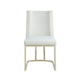 thumbnail image 2 of 19 Inch Gold Metal Legs Velvet Dining Chairs, Modern Dining Chair with High-Density Foam Chair, Simple Upholstered Dining Chairs, Accent Desk Chair Dining Room, Kitchen(White,Set of 2), 2 of 10