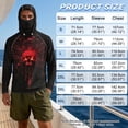 thumbnail image 6 of SEANATIVE Sun Protection Fishing Hoodie for Men, Long Sleeve Hooded Full Coverage Fishing Shirt Workout Camping Running Hooded Top with Mesh Face Mask, 2XL, Skull Black Red, 6 of 7