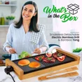thumbnail image 2 of NutriChef Detachable Smokeless Electric Bamboo Griller Black., 2 of 7