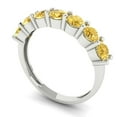 thumbnail image 2 of 1.19 ctw Wedding Band for Women - 18K White Gold Simulated Yellow Diamond Stackable Eternity Ring, 2 of 6