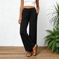 thumbnail image 4 of felwors Women's Wide Leg Lounge Pants High Waisted Knit Palazzo Pants with Pockets Soft Drape（Black， XL）, 4 of 6