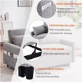 thumbnail image 3 of JERFIT Modern Convertible Sofa Bed with USB Charging, Adjustable Backrest, Storage Pockets & Pillows for Small Space, Grey Microfiber, 3 of 5