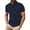 Navy, variant on Mens Knit Polo European Pure Color Button Open Collar Short Sleeved Mens Performance Polos,Khaki,L