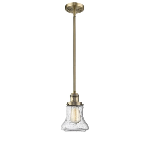 innovations bellmont 1 light dimmable led mini pendant - brushed brass - 201s-bb-g194-led