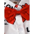 thumbnail image 4 of Diconna Tenues de la Saint-Valentin pour Garçons, Ensemble de Vêtements 2 Pcs avec Haut à Manches Courtes avec Nœud Papillon et Shorts Rouges, 4 of 8