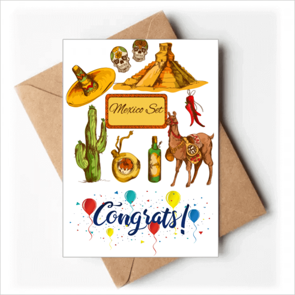 Sombrero Mexico Pyrad Desert Cactus Mexican Wedding Cards Congratulations Greeting Envelopes