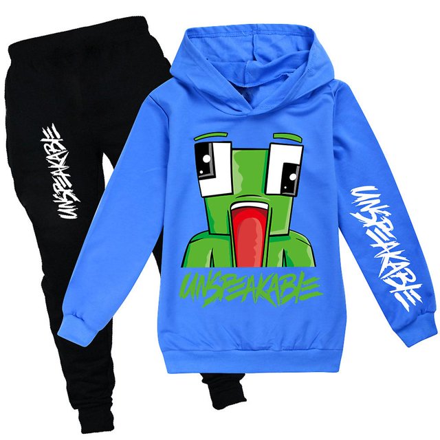Unspeakable Printed Tracksuit Set Kids Hoodie Hooded Sweatshirt Tops Jogging Pants Trouser Sports Outfits