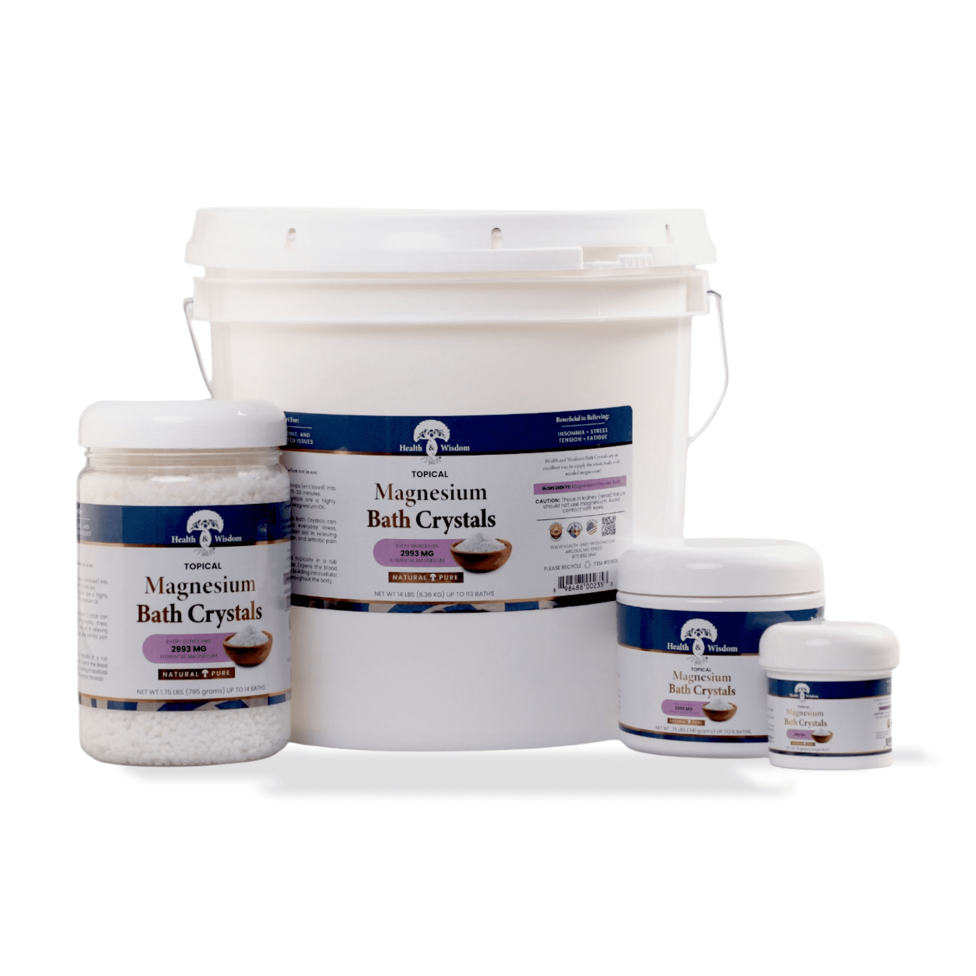 Health and Wisdom - Magnesium Bath Crystals - 14 lbs.