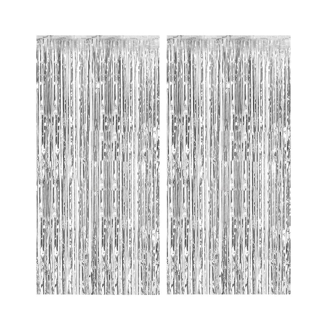 TIELUTT Rideau Argenté Métallique à Franges Rideaux Accessoires de Photomaton pour Anniversaire Robe pour Femmes Décorations de Fête Tropicale Courte Horizon de l'Événement Livres Événement Tables et Chaises en Gros Fête pour Enfant