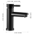 thumbnail image 2 of HEALEEP Robinet d'Eau de Salle de Bain à Forme Unique Acier Inoxydable Noir Durable Robinet à une Poignée 1 Ensemble, 2 of 3