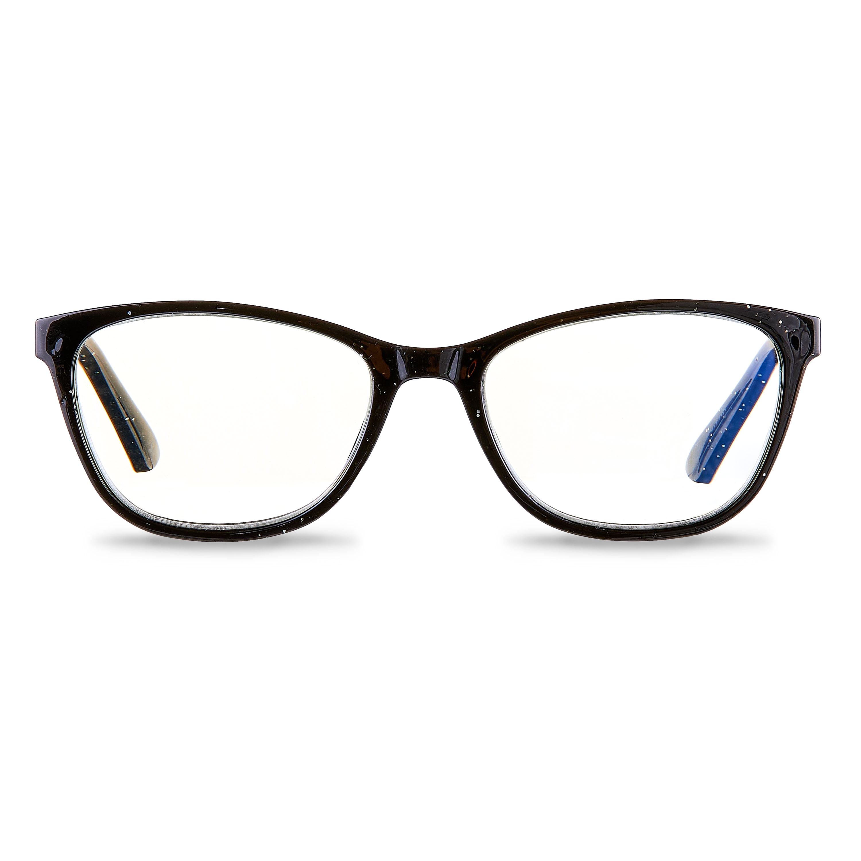 (2 pack) Equate Women's Kaia Bluelight Cateye Reading Glasses with Case, Black Speckled, +2.00