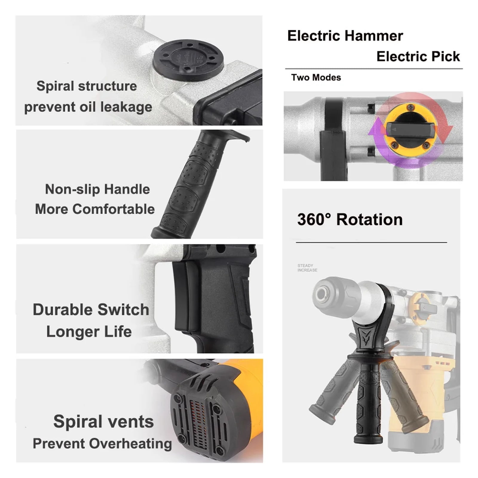 2200W Multifunctional Tool Electric Hammer/Drill/Electric Pick Home Portable Industrial Grade High Power Electric Hammer