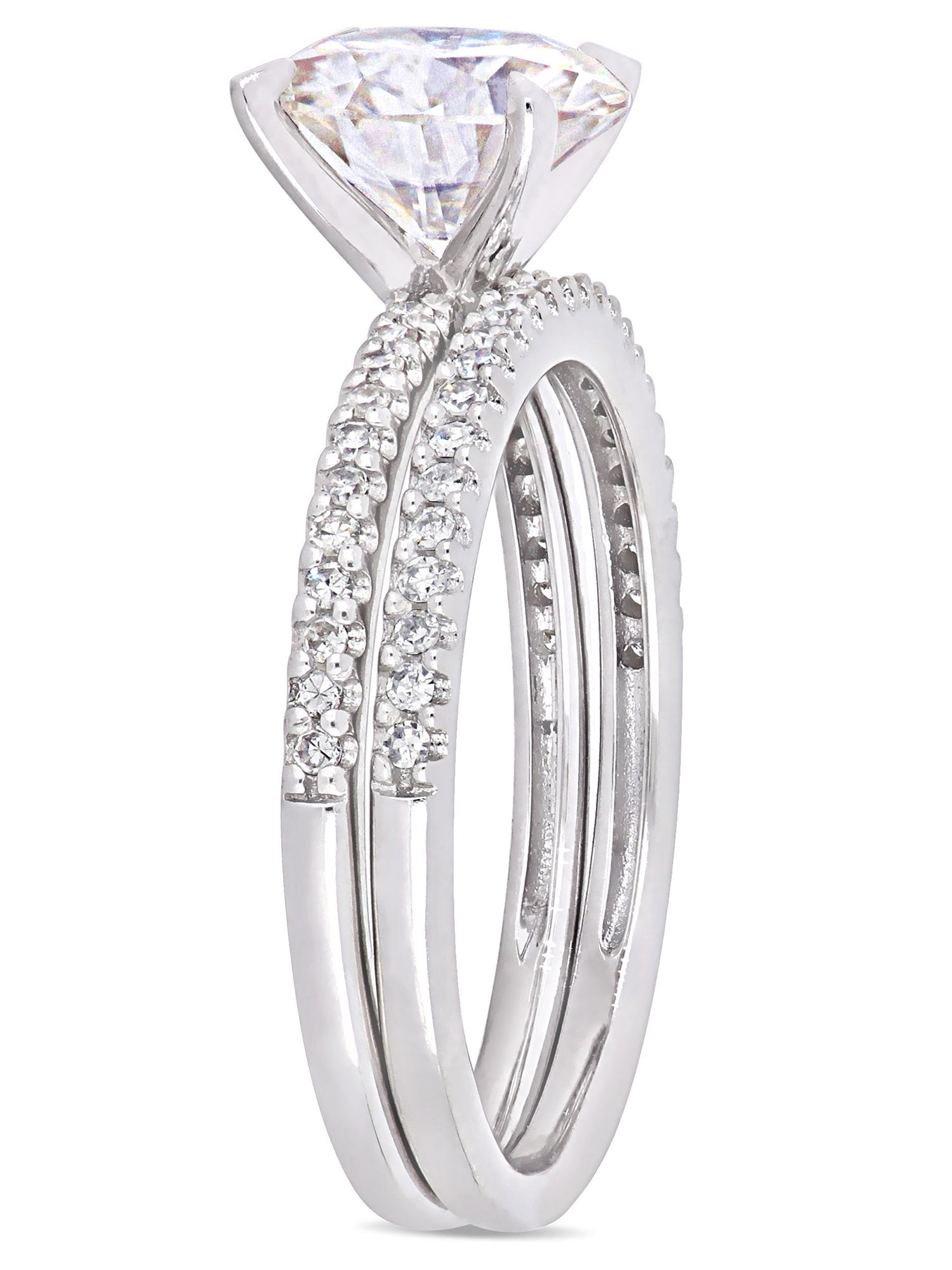 Everly Women's Created Moissanite and Diamond 14k White Gold Bridal Set