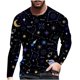 thumbnail image 1 of Hombres manga larga O-cuello impreso moda pulóver camisa casual Tops blusa Pompotops oipoqjl2258, 1 of 9