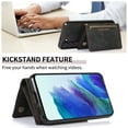 thumbnail image 3 of Galaxy S22 Case with Card Slots, Allytech Back Flip Wallet Cover Premium PU Leather Impact Resistant Hands-Free Kickstand Case for Samsung Galaxy S22 5G 6.1" 2022 Released, Black, 3 of 6