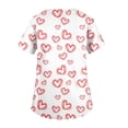 thumbnail image 6 of Hearthz Plus Size Valentine Scrubs Love Heart Pattern V Neck Short Sleeve Nurse Uniforms Stretch Women Workwear with Pockets S-5xl, 6 of 6