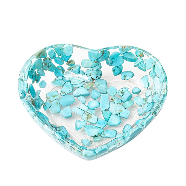 Heart Shaped Resin Bowl Set, Transparent Bowl with Beautiful Patterns