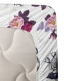 thumbnail image 3 of Ambesonne Gothic Floral Fitted & Flat Sheet with Sham 3 Pcs Set, Skulls Vintage Floral, Twin XL, Dark Indigo Pastel Pink, 3 of 4