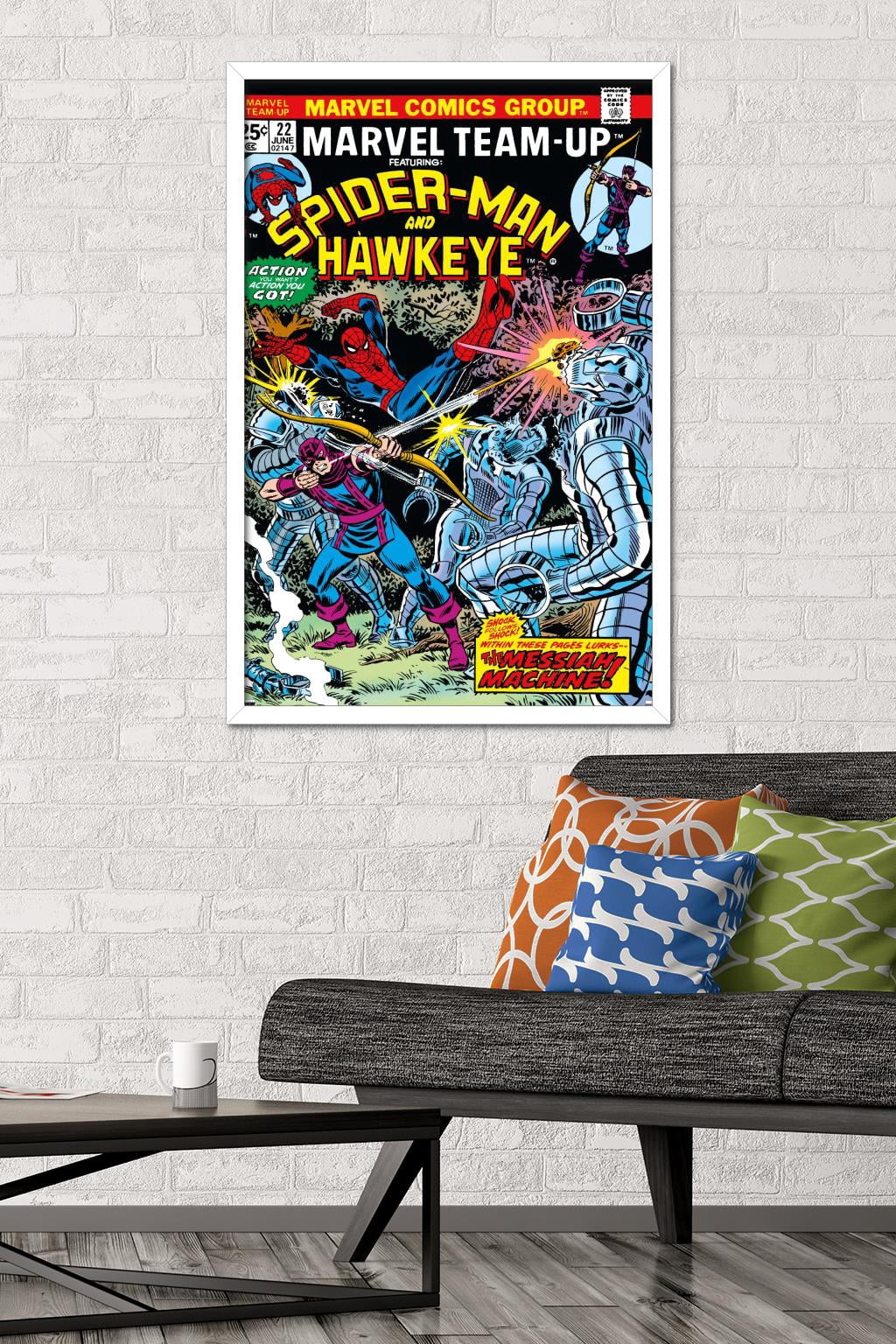 Marvel Comics - Hawkeye and Spider-Man Wall Poster, 22.375" x 34", Framed