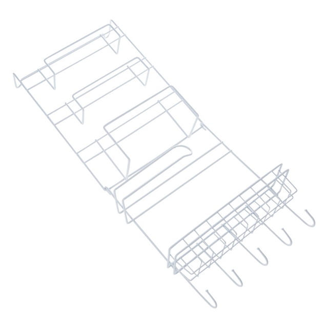 Estante lateral para refrigerador, multifuncional, de alambre, de seis niveles (blanco)