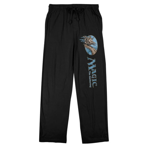 Magic The Gathering Dragon Logo Adult Black Sleep Pajama Pants-XXL