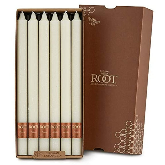 ROOT Candles Unscented Timberline™ Arista Taper Candles, 12-Inch Tall, Box of 12, Color: Ivory