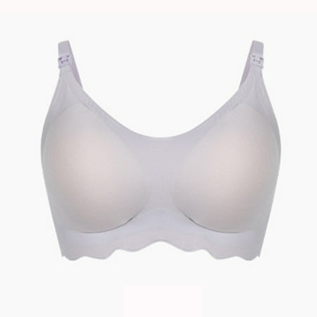 Bcresic Women Free Pumping Bra  Adjustable Breast-Pumps Holding and Nursing Bras Maternity Bralette for Breastfeeding Pregnancy Underwear for Mother Clearance Deals Gray Medium