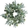 thumbnail image 4 of Green Wreath 15 Inches Greenery Wreath With Clusters Of White Mini /Summer Wreaths For Front Door Wall Window Wreath Container Valentine's Door Wreath Preserved Boxwood Wreaths Small Outdoor Wreaths, 4 of 6