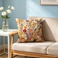 thumbnail image 6 of Vintage Floral Throw Pillow Covers, Short Pile Plush Boho Decorative Square Pillowcases for Living Room Couch Bed Decor, 6 of 6