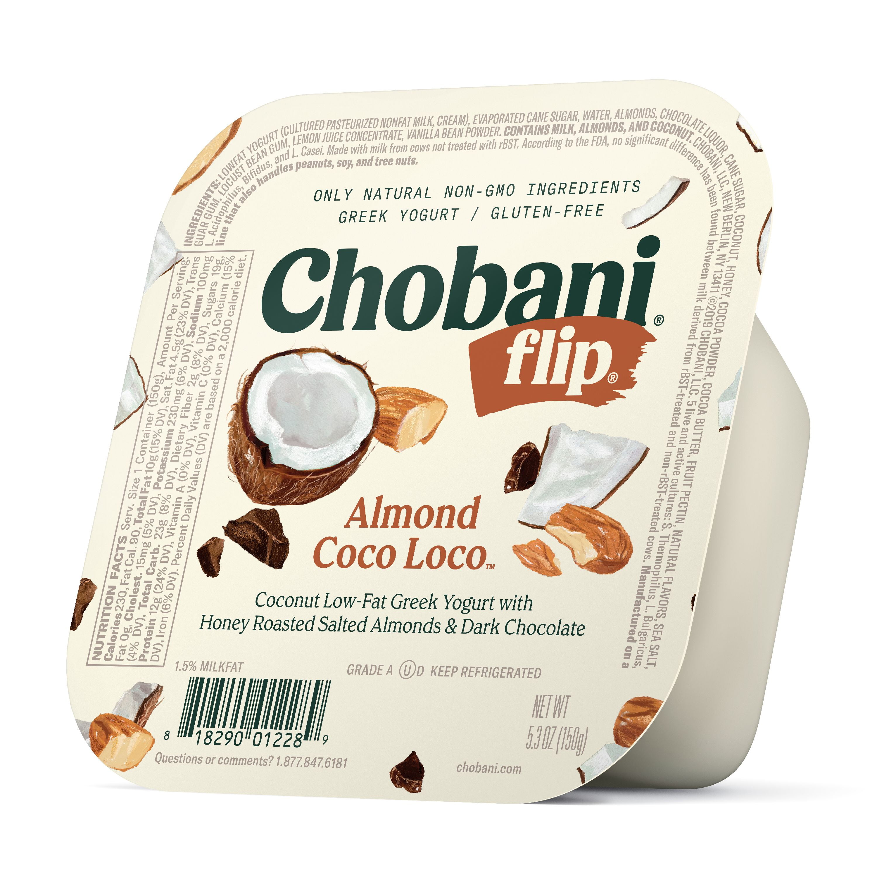 Chobani Flip LowFat Greek Yogurt, Almond Coco Loco 4.5 oz