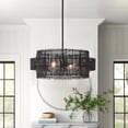 thumbnail image 5 of Aiwen Hand-Woven Rattan Chandelier 2 Lights Bohemia Flush Mount Ceiling Lighting Fixtures Coastal Minimalist Pendant Light for Kitchen Island Dining Room Corridor, 5 of 10