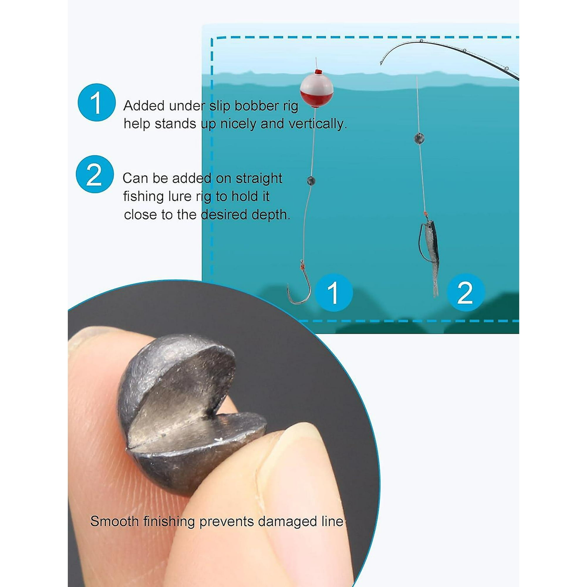 Split Shot Sinkers Fishing Weights Removable Round Fishing Line