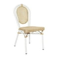 thumbnail image 2 of Emma + Oliver Indoor/Outdoor Stacking Thonet Bistro Style Chair with Natural PE Cane Rattan Seat and White Finished Metal Frame, 2 of 13