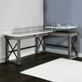 thumbnail image 6 of L Shape Writing Desk with Marble Lift Top and Sled Base Gray and White, 6 of 6
