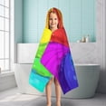 thumbnail image 6 of Rainbow Tie Dye Spiral Pattern Hooded Bath Towel，50"x30" for Ages 3 To 12 Kids, Quick Dry Lightweight Soft Microfiber Hood Beach Towel Cover Up for Kids, 6 of 7
