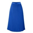 thumbnail image 4 of Summer Dresses for Women 2025 High Waist Ruffled Chiffon A Line Midi Skirt Solid Long Lengths Spring Dress Blue S, 4 of 4