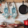 thumbnail image 6 of Underwater Turtle Kitchen Towels Set of 2, Coastal Coral Starfish Summer Ocean Reefs Absorbent Dish Towels for Kitchen, Microfiber Hand Towel, Quick Drying Tea Towel for Cleaning Dishcloths, 6 of 7