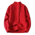 thumbnail image 1 of MIASHUI Chandail Décontracté à Col Mi-Haut pour Hommes Automne Hiver Mode Tendance Couche de Base Tricoté Manches Longues Confort Rouge,G, 1 of 4