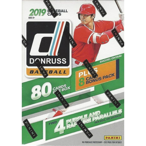 2019 Panini Donruss Baseball Blaster Box- Sealed 80 Cards, 8 Card Bonus Pack