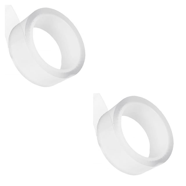 Riwesomey Gekkotape-Cinta adhesiva transparente de doble cara, cinta adhesiva impermeable, reutilizable, limpia, 3/5/10M 100mmx3 Metrosx0.5mm 2piezas