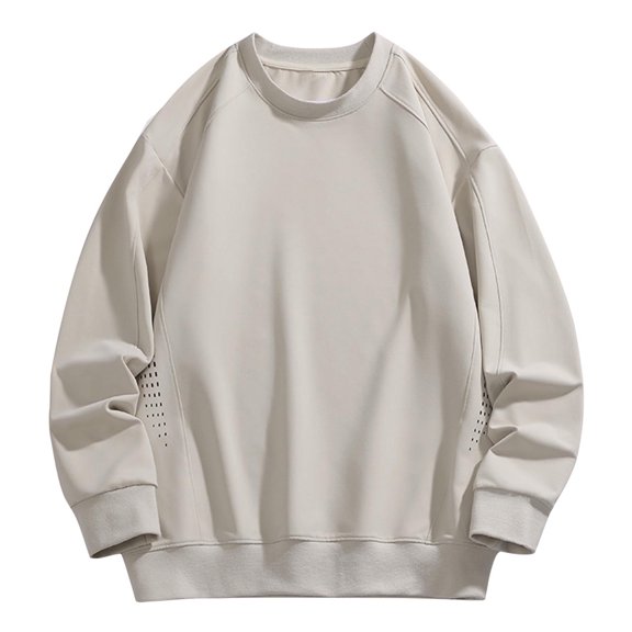 LIaqionyy Mens Crew Neck Sweatshirts Soft Activewear Basic Sweat Shirts Casual Pullover Breathable Tops