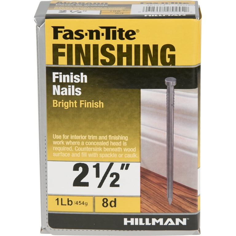 Hillman 8D 2-1/2 in. Finishing Bright Steel Nail Cupped Head Hillman 8D 2-1/2 in. Finishing Bright Steel Nail Cupped Head