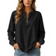 thumbnail image 2 of Neewe Women's Plain Long Sleeve Top Fall 1/4 Zipper Tops Loose Ladies Casual Fashionable Top Pullover, 2 of 7