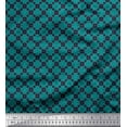 thumbnail image 1 of Soimoi Poly Georgette Fabric Check & Floral Artistic Print Fabric by the Yard 52 Inch Wide, 1 of 3