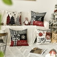 thumbnail image 4 of Sm:)e Merry Bright Hello Winter Christmas Trees Pillow Covers 18 x 18 Inch Set of 4, Xmas Holiday Outdoor Cushion Case for Sofa Couch, 4 of 6
